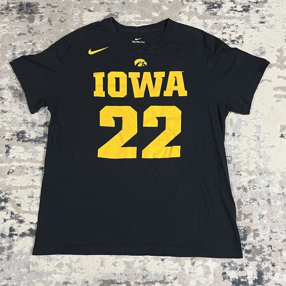 Nike Caitlin Clark University of Iowa Hawkeyes Black Basketball T Shirt Size L
